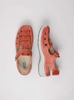 DAMES Wolky Sandalen<Rolling Sun - scarletrood leer