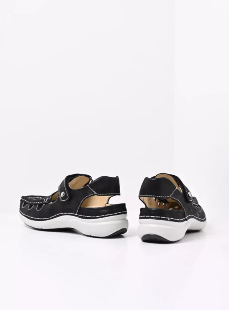 DAMES Wolky Sandalen<Rolling Sun - zwart effectleer