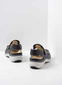 DAMES Wolky Sandalen<Rolling Sun - zwart leer