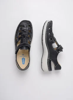 DAMES Wolky Sandalen<Rolling Sun - zwart leer