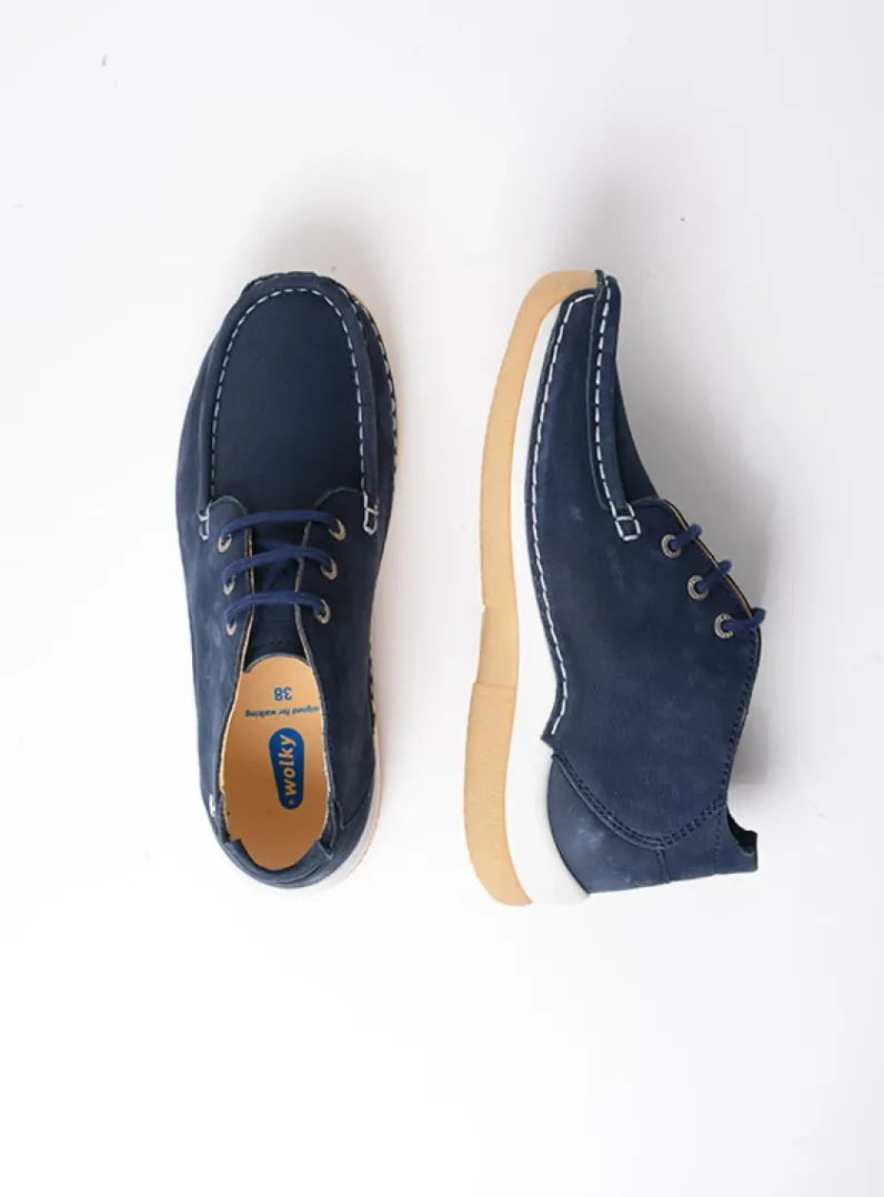 DAMES Wolky Lage Veterschoenen|Hoge Veterschoenen<Rosella - denim nubuck