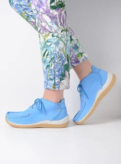 DAMES Wolky Lage Veterschoenen|Hoge Veterschoenen<Rosella - lichtblauw nubuck