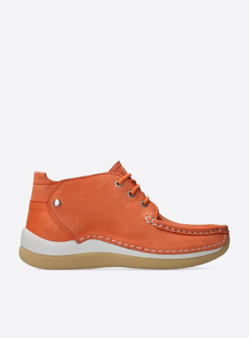 DAMES Wolky Lage Veterschoenen|Hoge Veterschoenen<Rosella - oranje nubuck