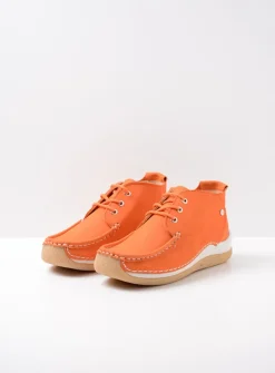 DAMES Wolky Lage Veterschoenen|Hoge Veterschoenen<Rosella - oranje nubuck