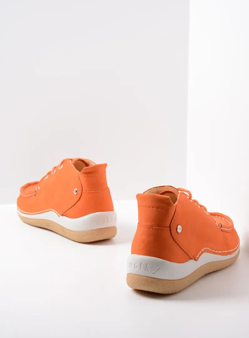 DAMES Wolky Lage Veterschoenen|Hoge Veterschoenen<Rosella - oranje nubuck