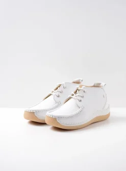 DAMES Wolky Lage Veterschoenen|Hoge Veterschoenen<Rosella - wit leer
