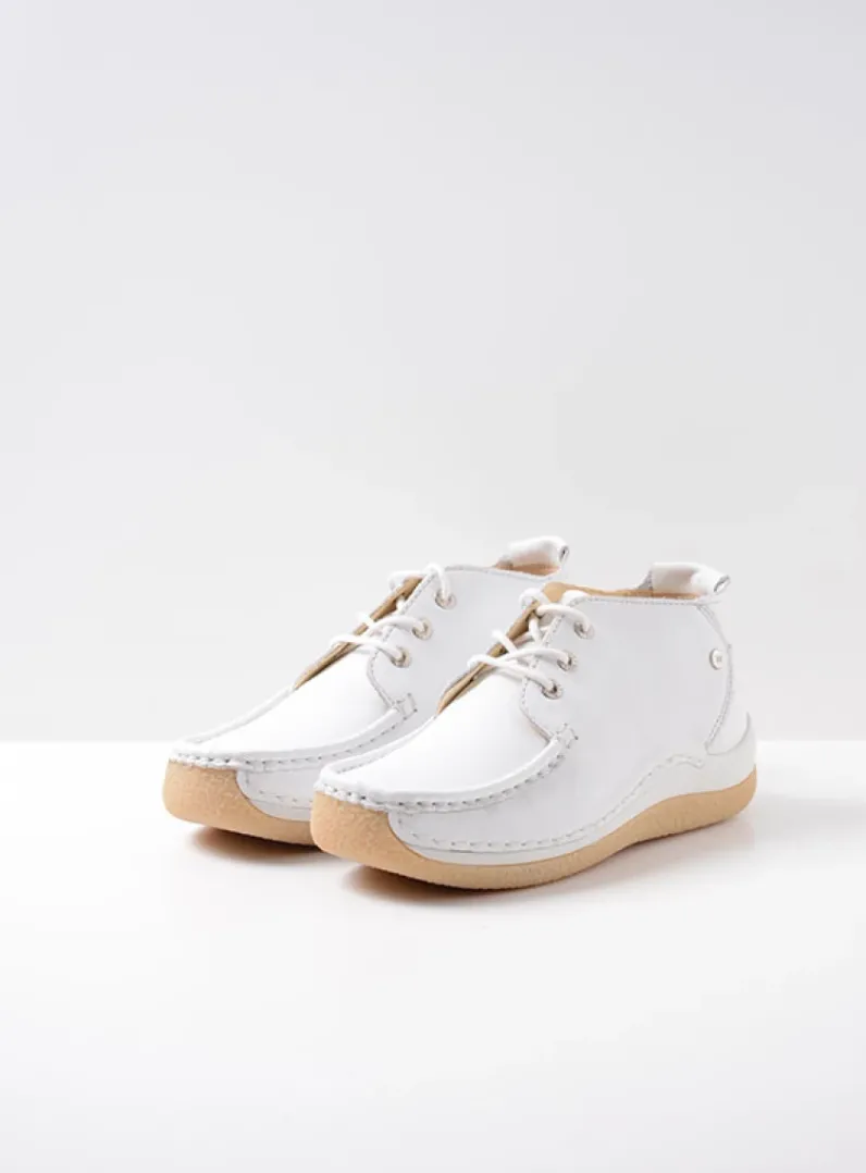 DAMES Wolky Lage Veterschoenen|Hoge Veterschoenen<Rosella - wit leer