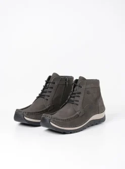 DAMES Wolky Hoge Veterschoenen|Herfst/Winter<Salado - asfalt nubuck