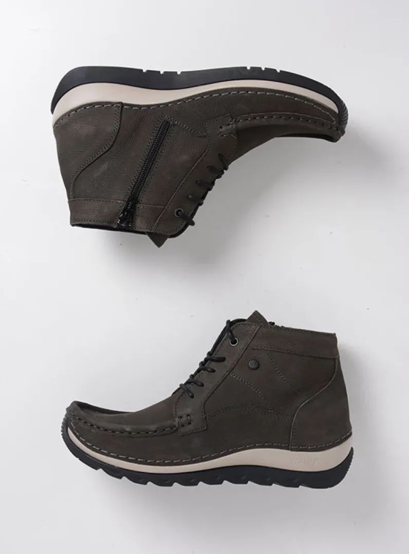 DAMES Wolky Hoge Veterschoenen|Herfst/Winter<Salado - asfalt nubuck