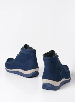 DAMES Wolky Hoge Veterschoenen<Salado - blauw nubuck