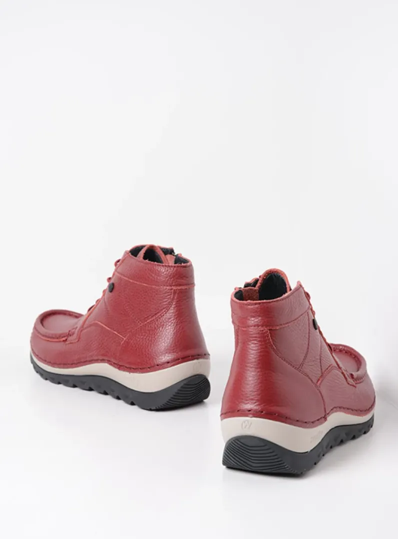DAMES Wolky Hoge Veterschoenen<Salado - bordeauxrood leer
