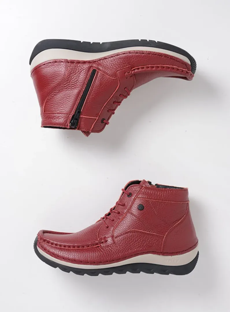 DAMES Wolky Hoge Veterschoenen<Salado - bordeauxrood leer