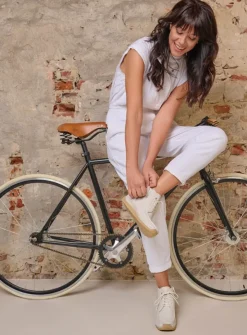 DAMES Wolky Hoge Veterschoenen<Salado - creme wit leer