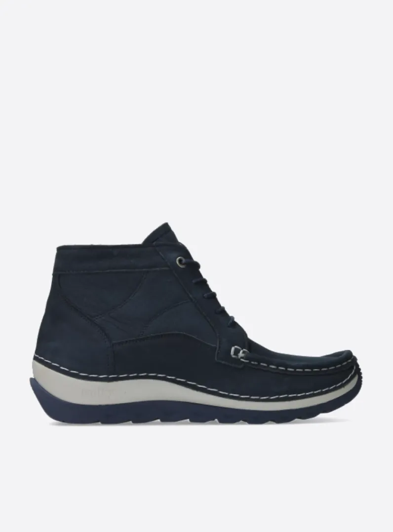 DAMES Wolky Hoge Veterschoenen<Salado - denim nubuck