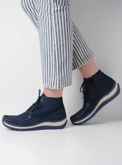 DAMES Wolky Hoge Veterschoenen<Salado - denim nubuck