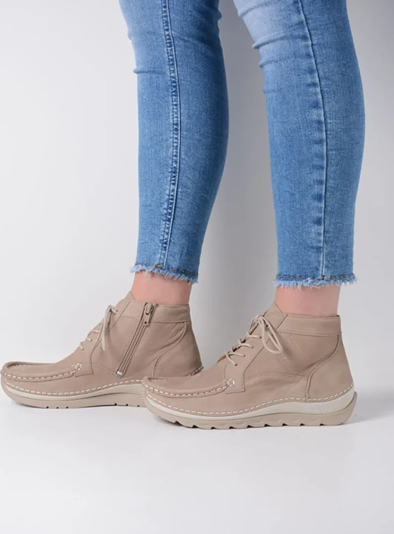 DAMES Wolky Hoge Veterschoenen<Salado - kaki nubuck