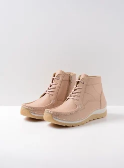 DAMES Wolky Hoge Veterschoenen<Salado - lichtbeige leer