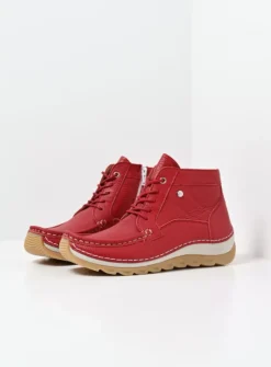 DAMES Wolky Hoge Veterschoenen<Salado - rood leer