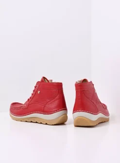 DAMES Wolky Hoge Veterschoenen<Salado - rood leer