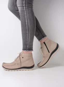 DAMES Wolky Hoge Veterschoenen<Salado - safari nubuck