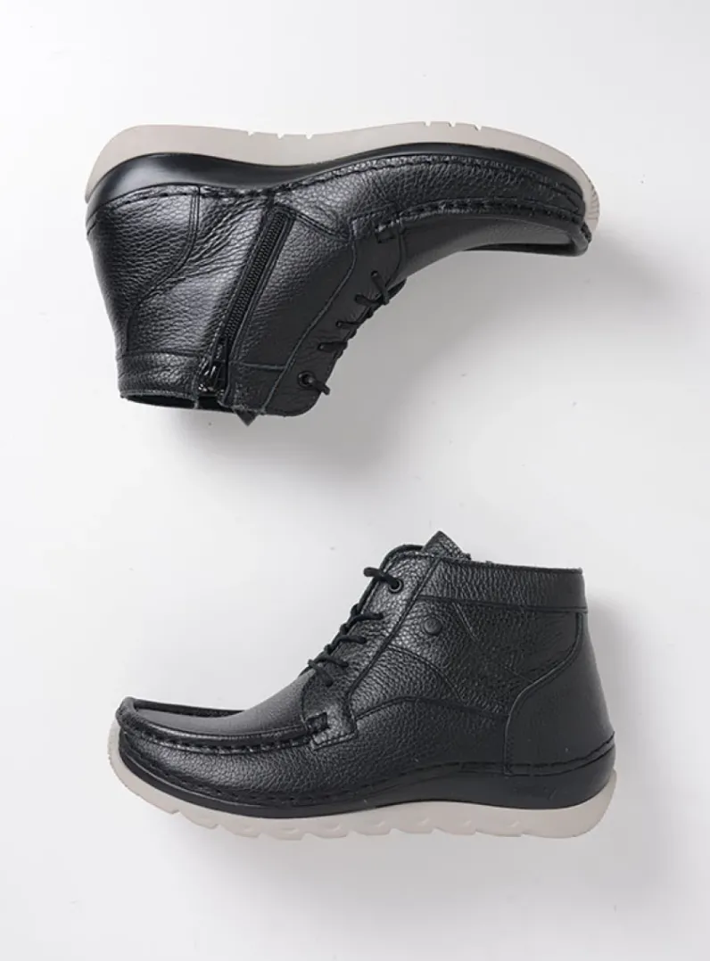 DAMES Wolky Hoge Veterschoenen<Salado - zwart leer