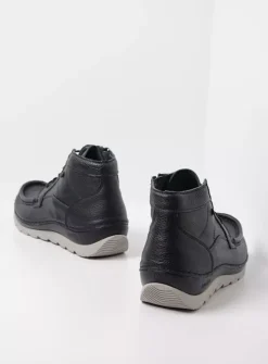 DAMES Wolky Hoge Veterschoenen<Salado - zwart leer