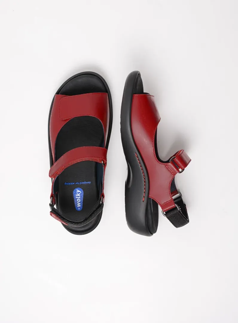 DAMES Wolky Sandalen<Salvia - rood leer