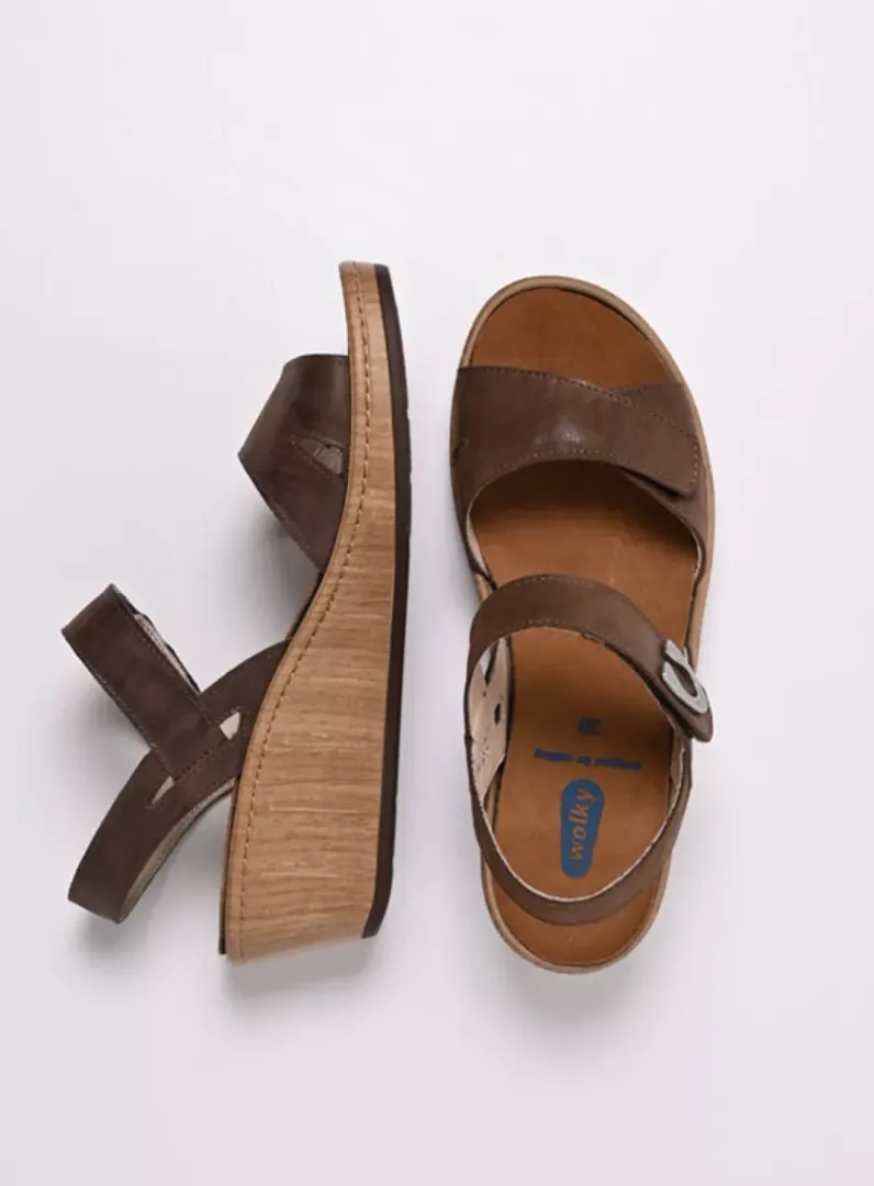 DAMES Wolky Sandalen<Sanibel - cederbruin effectleer