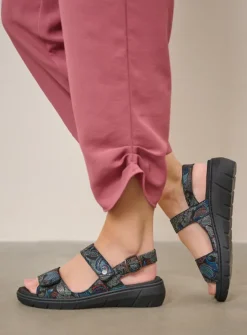 DAMES Wolky Sandalen<Santorini - zwart/blauw suede