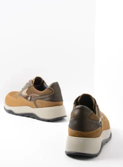 DAMES Wolky Lage Veterschoenen|Wandelschoenen<Sappho - cognac combi leer