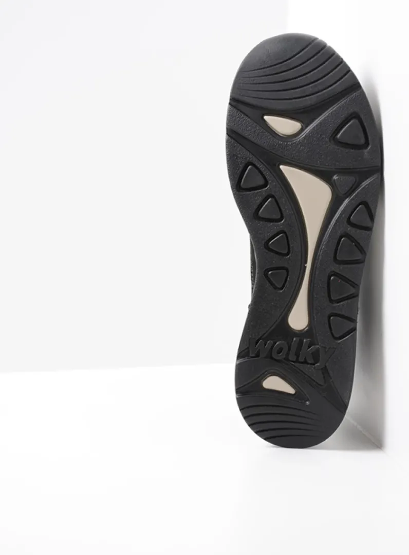 DAMES Wolky Lage Veterschoenen|Wandelschoenen<Sappho - zwart combi leer