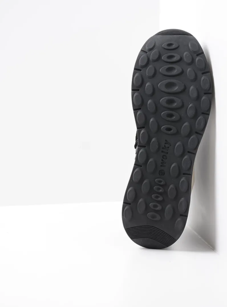 DAMES Wolky Hoge Veterschoenen|Wandelschoenen<Scone - taupe combi leer