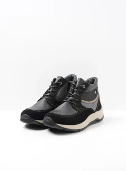 DAMES Wolky Hoge Veterschoenen|Wandelschoenen<Scone - zwart combi leer