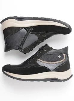 DAMES Wolky Hoge Veterschoenen|Wandelschoenen<Scone WR - zwart combi leer