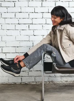 DAMES Wolky Hoge Veterschoenen|Wandelschoenen<Scone WR - zwart combi leer