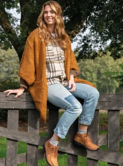 DAMES Wolky Hoge Veterschoenen|Herfst/Winter<Seamy Moc - cognac nubuck