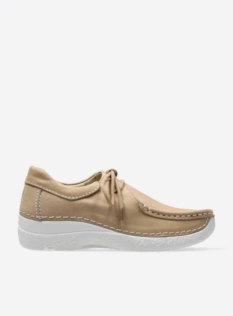 DAMES Wolky Lage Veterschoenen<Seamy Shoe - beige nubuck