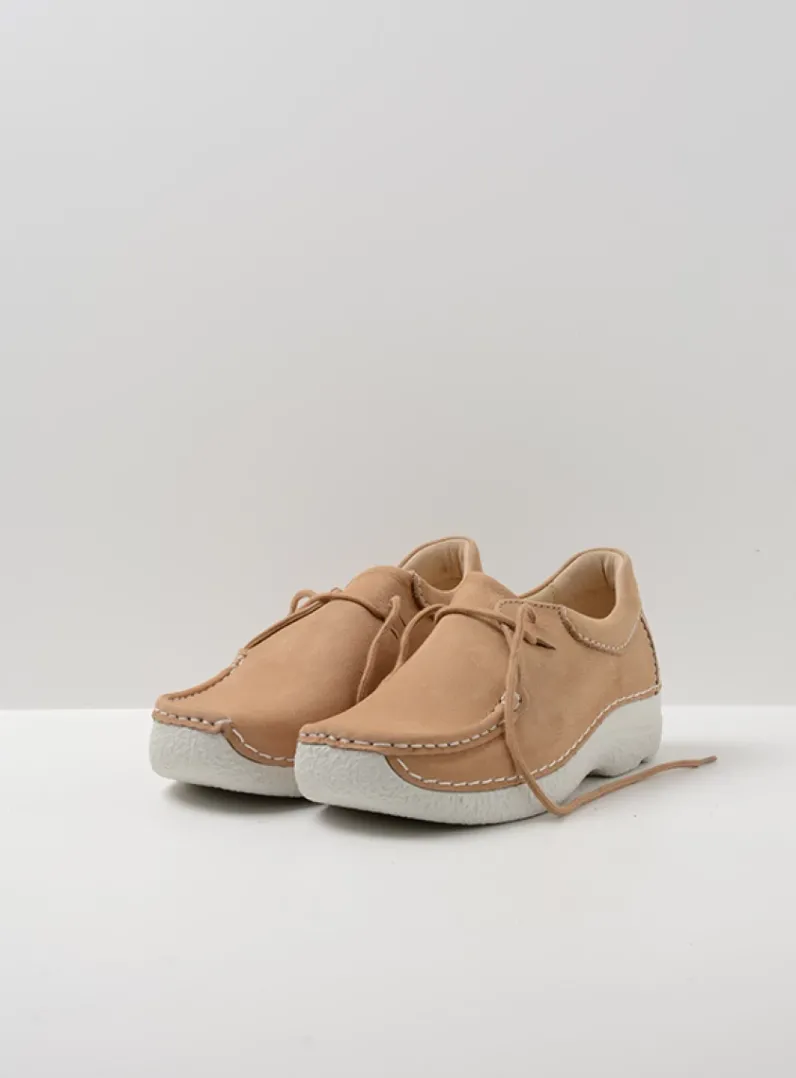 DAMES Wolky Lage Veterschoenen<Seamy Shoe - beige nubuck