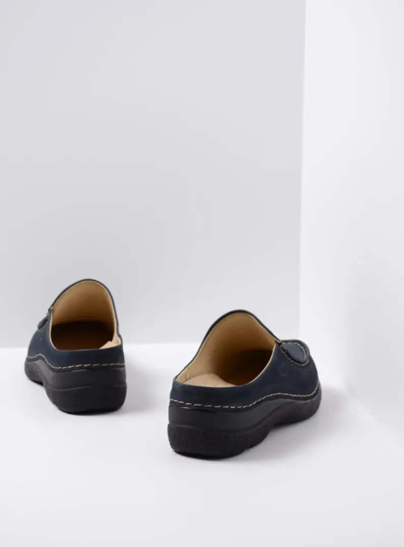 DAMES Wolky Slippers|Klompen<Seamy Slide - blauw nubuck