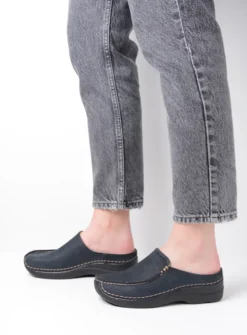 DAMES Wolky Slippers|Klompen<Seamy Slide - blauw nubuck
