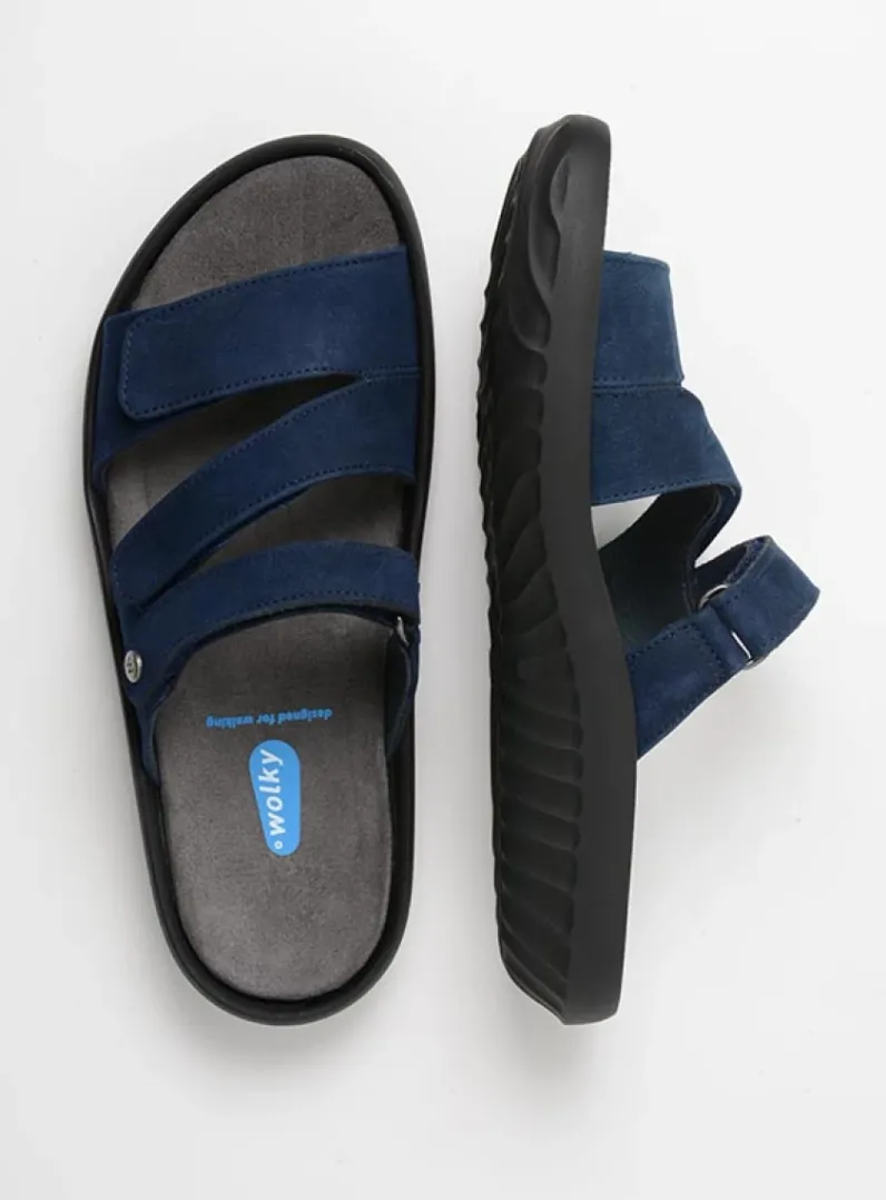 DAMES Wolky Slippers<Sense - blauw nubuck