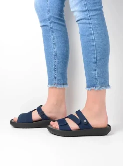 DAMES Wolky Slippers<Sense - blauw nubuck
