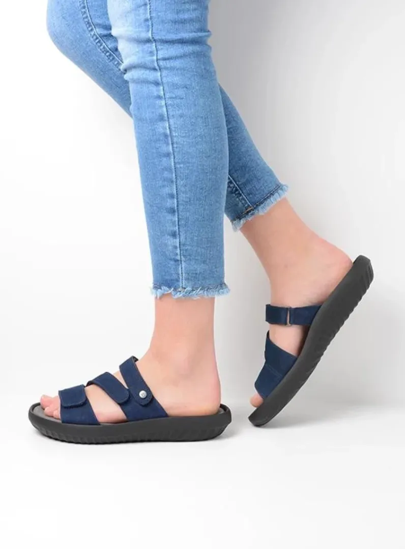 DAMES Wolky Slippers<Sense - blauw nubuck