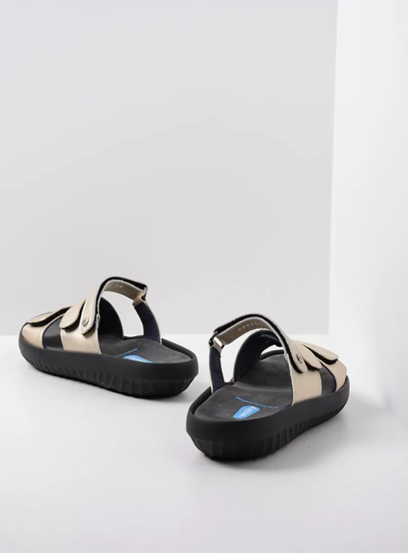 DAMES Wolky Slippers<Sense - goud leer