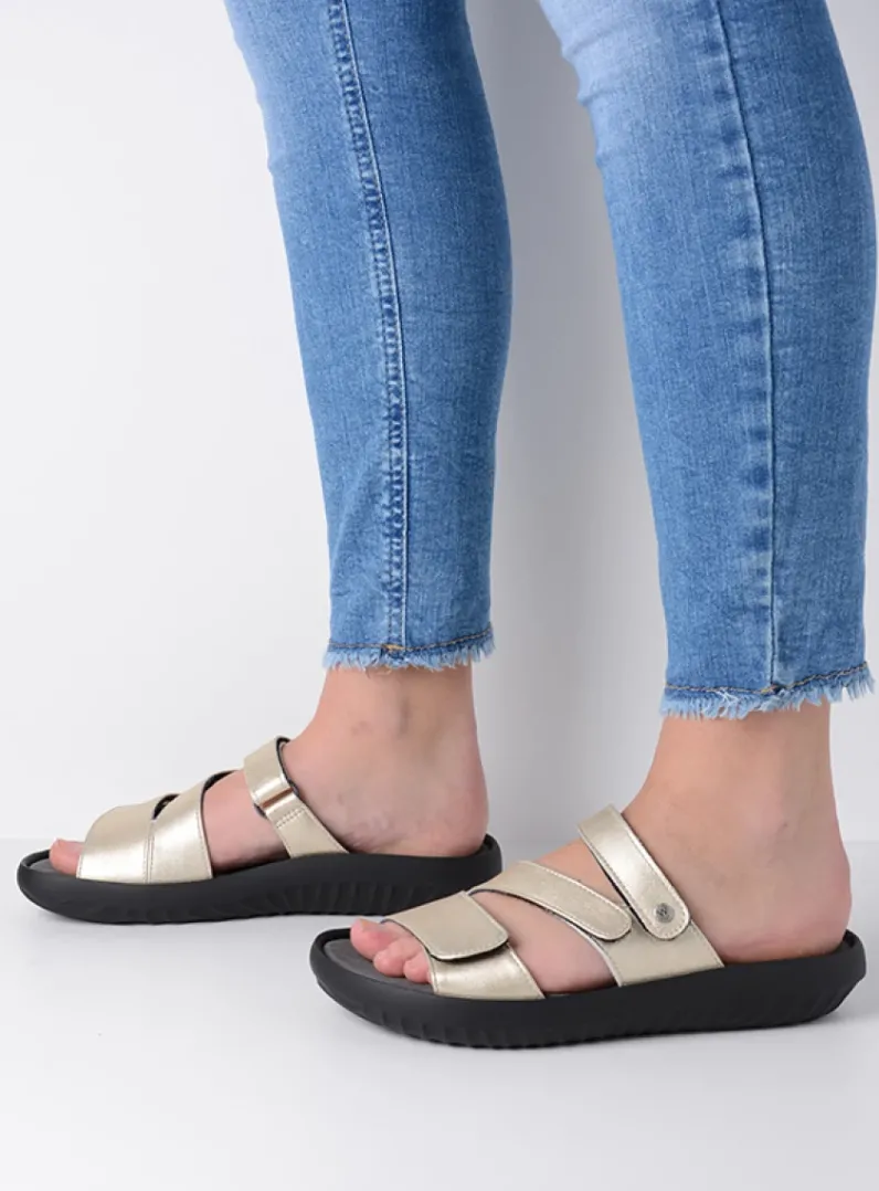 DAMES Wolky Slippers<Sense - goud leer