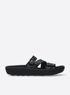 DAMES Wolky Slippers<Sense - zwart/blauw suede