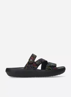 DAMES Wolky Slippers<Sense - zwart/multi flower nubuck