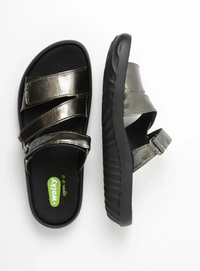 DAMES Wolky Slippers<Sense Vegan - grijsgroen vegan lak