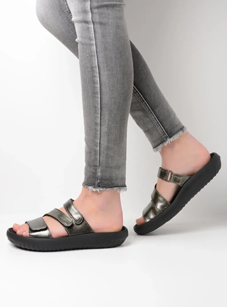 DAMES Wolky Slippers<Sense Vegan - grijsgroen vegan lak