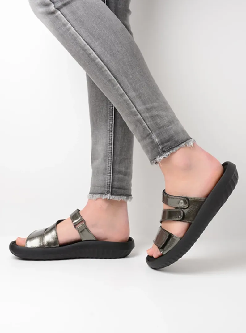 DAMES Wolky Slippers<Sense Vegan - grijsgroen vegan lak